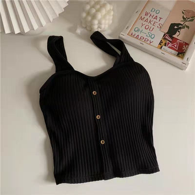 Button Camisole Short Top For Women