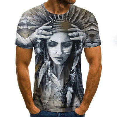 Printed 3DT Shirts Horror Skull Print Short Sleeve T-Shirts For Men And Women